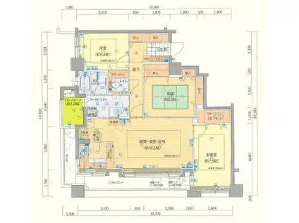 ラ・クラッセ麻生ステーションタワー(3LDK/10階)の間取り写真