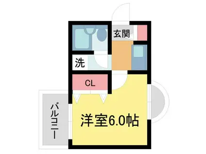 RIO花屋敷II(1K/2階)の間取り写真