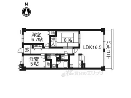 イトーピア宇治グランヒルズ616(3LDK/6階)の間取り写真