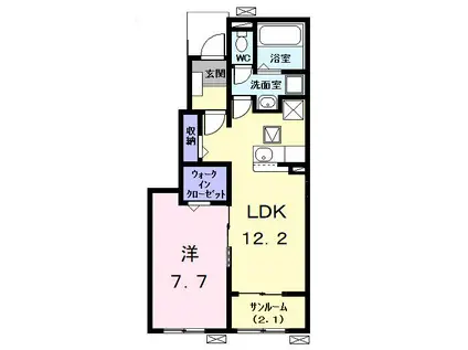 コージィープレイス 凛(1LDK/1階)の間取り写真