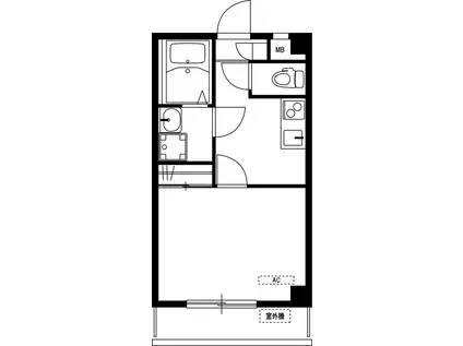 リブリ・西横浜(1K/2階)の間取り写真