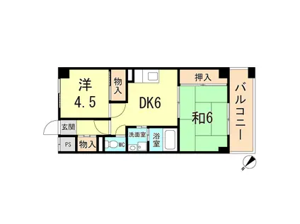 グランツ垂水(2DK/3階)の間取り写真