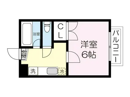 ケルカス(1K/1階)の間取り写真