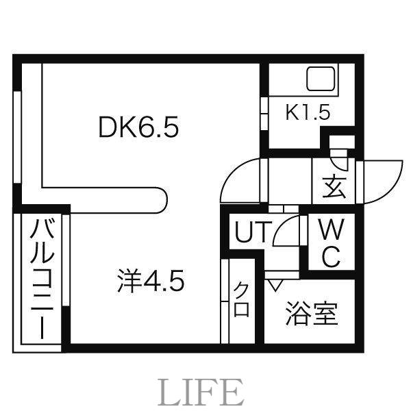 ダイアナ白石ヒルズI(1DK/2階)の間取り写真