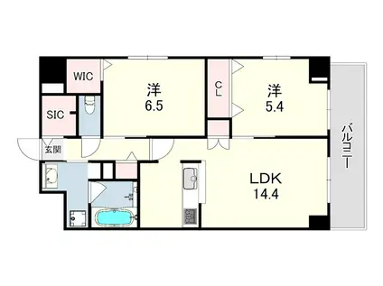 マンションポートウエスト(2DK/1階)の間取り写真