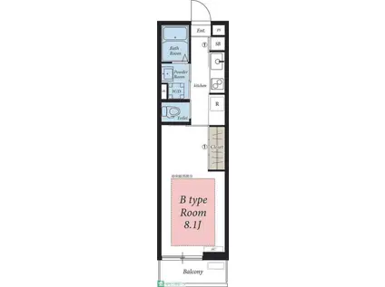 リブリ・エンジュ(1K/1階)の間取り写真