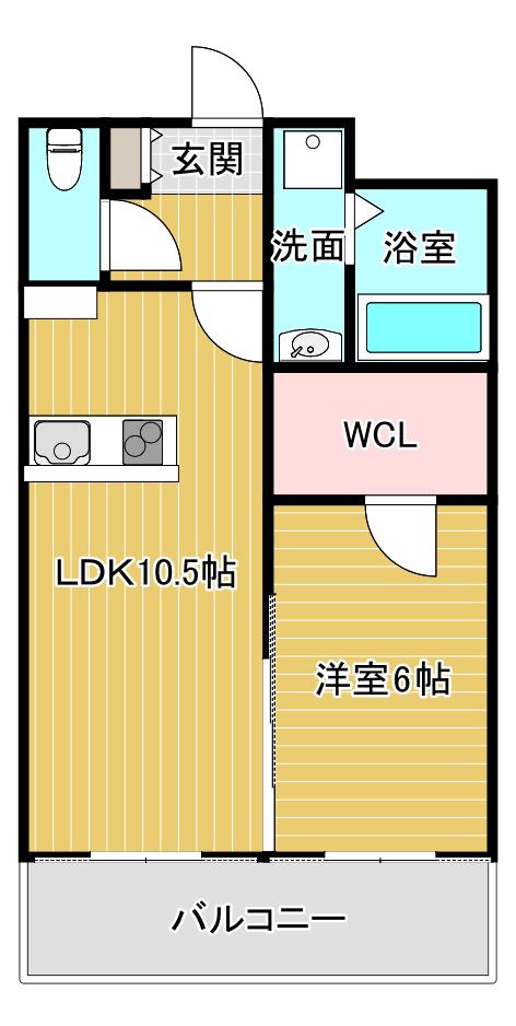 グランベリー大津駅前(1LDK/6階)の間取り写真