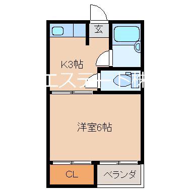 センチュリー櫛原(1K/2階)の間取り写真