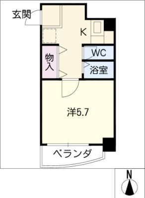 シャトウ大森(1K/3階)の間取り写真