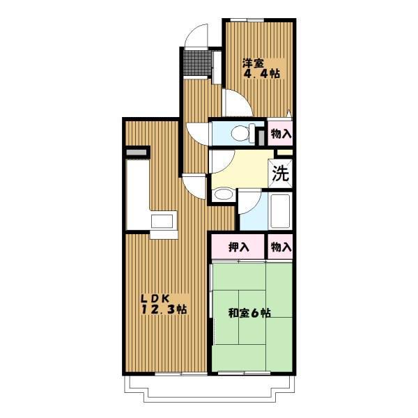 ヒルズ南戸塚(2LDK/7階)の間取り写真