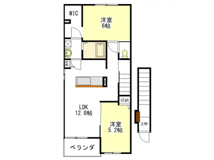 ゴールドオルカ(2LDK/2階)の間取り写真