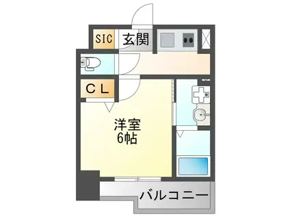 エスリードレジデンス大阪グランノースII(1K/5階)の間取り写真