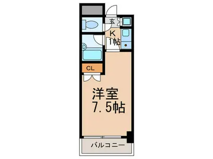 リアライズ六甲I(1K/3階)の間取り写真