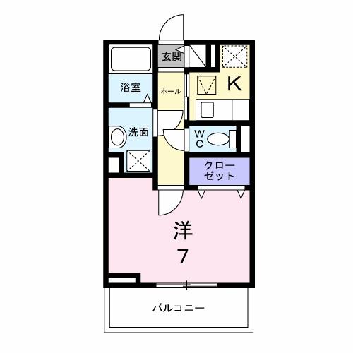 アステリア(1K/1階)の間取り写真