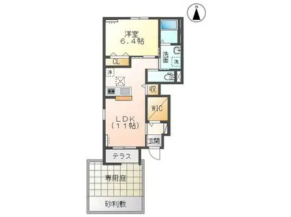 サンセリテ(1LDK/1階)の間取り写真