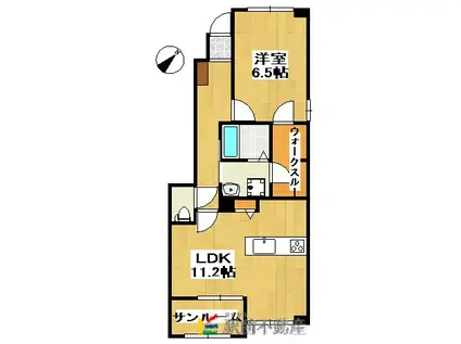 メゾン ド シャルールI(1LDK/1階)の間取り写真