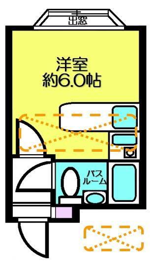 ベルピア相模大塚第3(ワンルーム/2階)の間取り写真