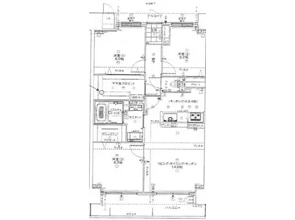 アルファスマート福富南公園(2LDK/7階)の間取り写真