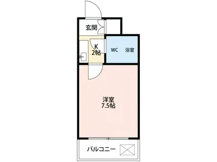 Tテラス明大寺(1K/4階)の間取り写真