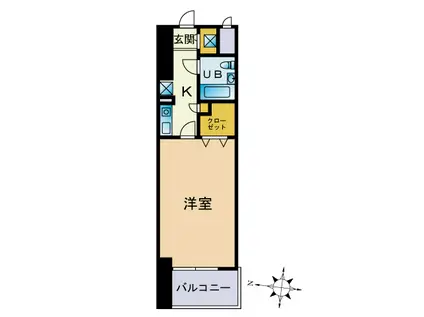 グランピア鍋島(1K/1階)の間取り写真