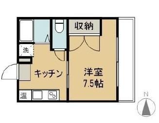 カーサアネイロマンション(1K/4階)の間取り写真
