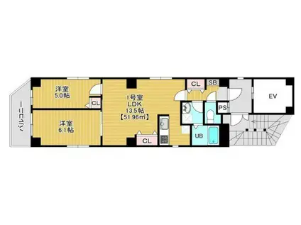 金太郎ヒルズ361(2LDK/3階)の間取り写真