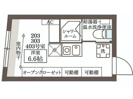 COCOCUBE KOENJI II(ワンルーム/2階)の間取り写真