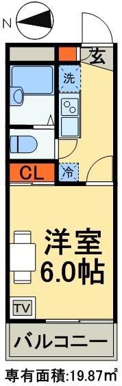 レオパレスエクセルアサヒ(1K/2階)の間取り写真