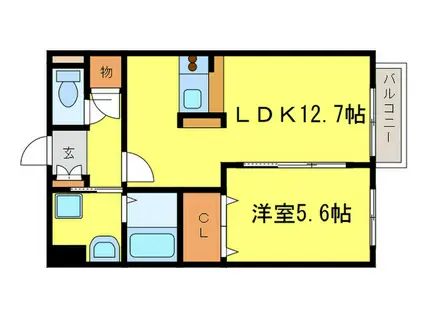 ア・レーズII番館(1LDK/1階)の間取り写真