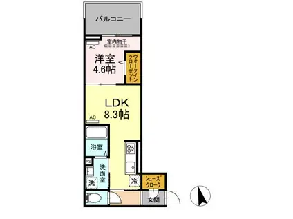 セレスティア高島平(1LDK/3階)の間取り写真