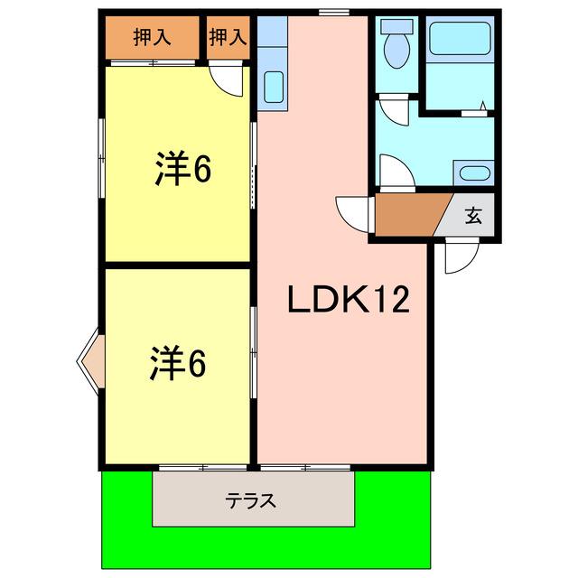 コートビレッジ高須A(2LDK/1階)の間取り写真