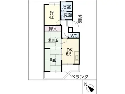 ゴールデンハイツ幸(3DK/1階)の間取り写真