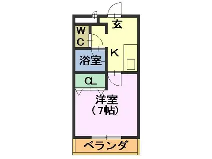 HOUSEKIII(1K/3階)の間取り写真