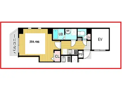 Mヒルズ(1K/6階)の間取り写真