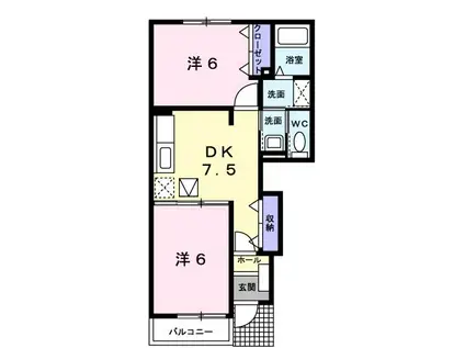 フェニックス大日向(2DK/1階)の間取り写真