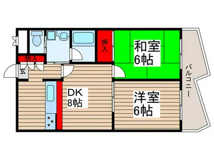 ロッヂ・デ・モンタン津田沼(2DK/3階)の間取り写真