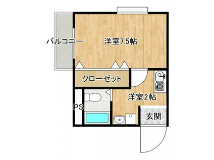 アメニティあひる(1K/4階)の間取り写真