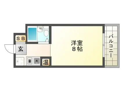 セ・メルヴェイユ伊川谷(ワンルーム/8階)の間取り写真