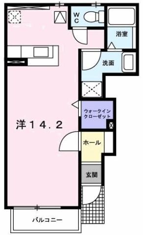 グラン ベルジュ A(1K/1階)の間取り写真