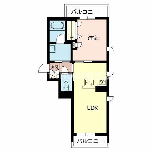 ピノテール(1LDK/3階)の間取り写真