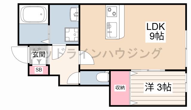 モスフロックス野村(1LDK/1階)の間取り写真