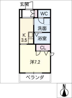 NOBLE COURT東別院(1K/4階)の間取り写真