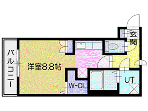 アルファスクエアひばりが丘(ワンルーム/2階)の間取り写真