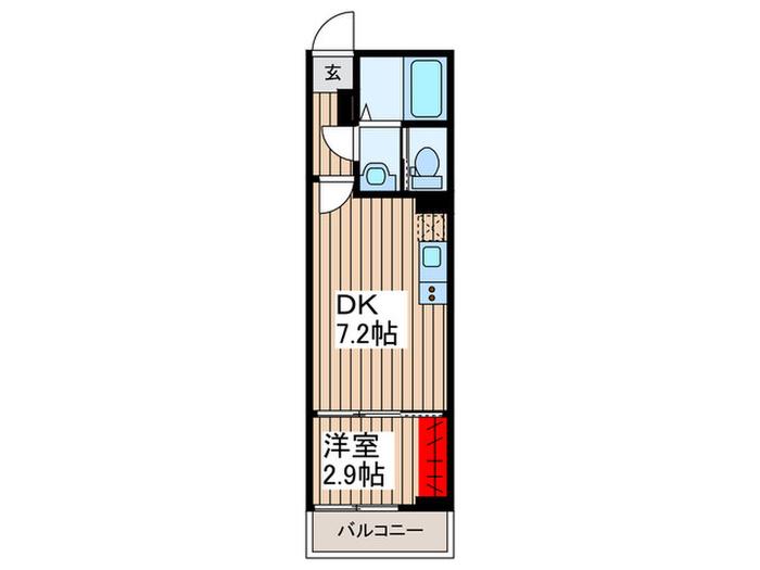 LUXIS清瀬(1DK/1階)の間取り写真