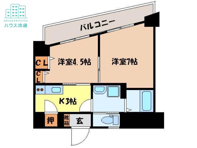 さくら坂マンション参番館(2K/10階)の間取り写真