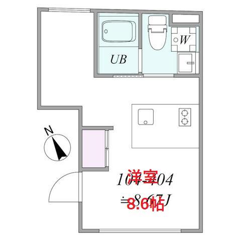 TRIAS347(1K/1階)の間取り写真