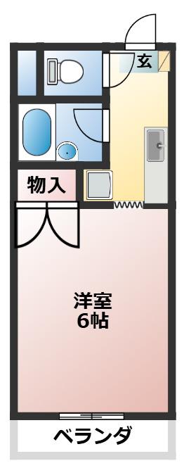 グランパス神明(1K/3階)の間取り写真