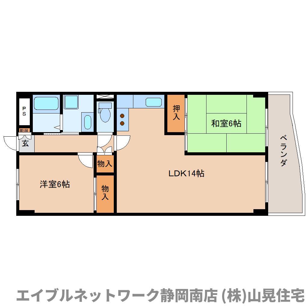 ラヴィアンヌ21(2LDK/3階)の間取り写真