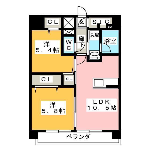 グランレーヴ東尾久(2LDK/11階)の間取り写真