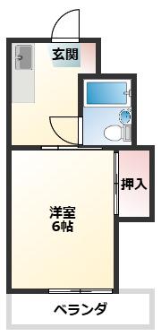 ノーブル栄谷(1K/4階)の間取り写真